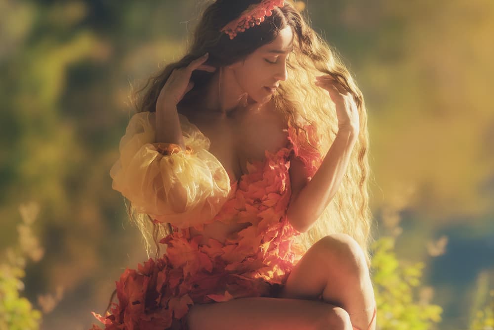 Ethereal Fall Goddess by Paolo Lazzarotti — canvas wall art