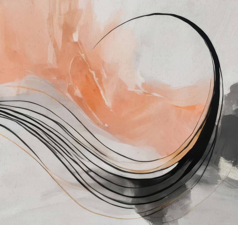Flowing Peach Abstract by Alpenglow Workshop — canvas wall art