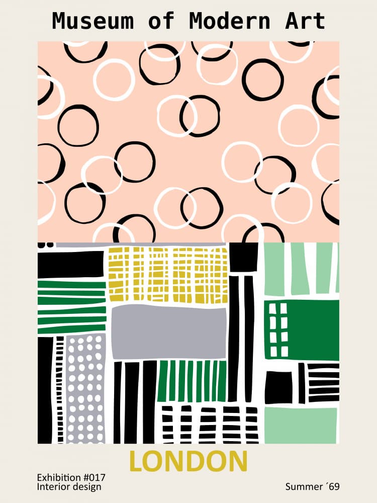 Mid Century London Abstract by Annick — canvas wall art