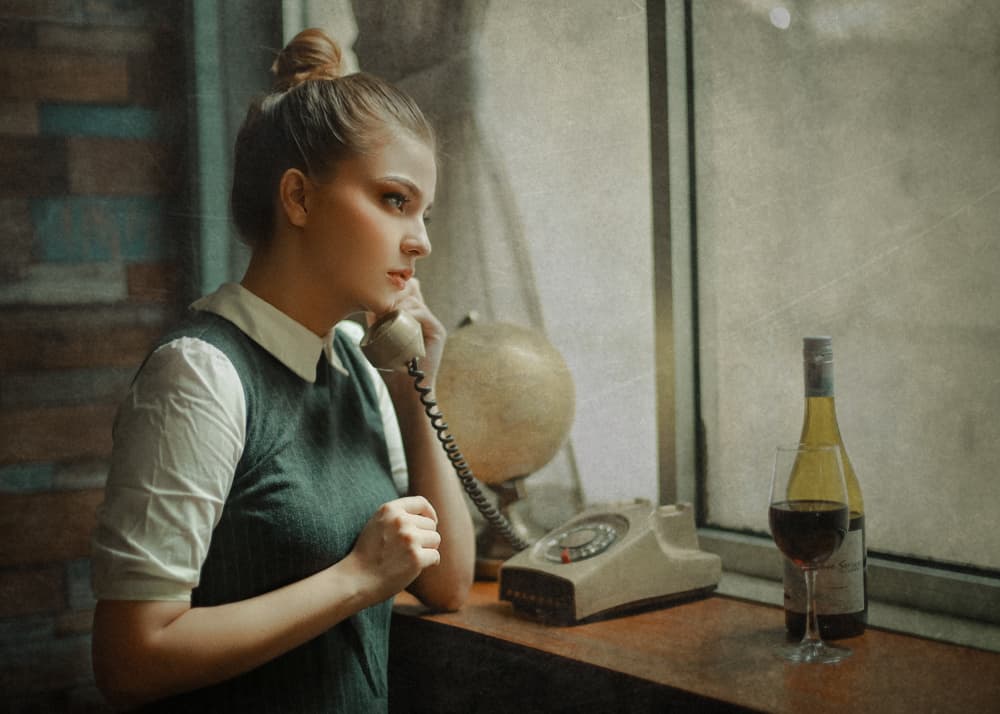 Vintage Phone Call by Djayent Abdillah — canvas wall art