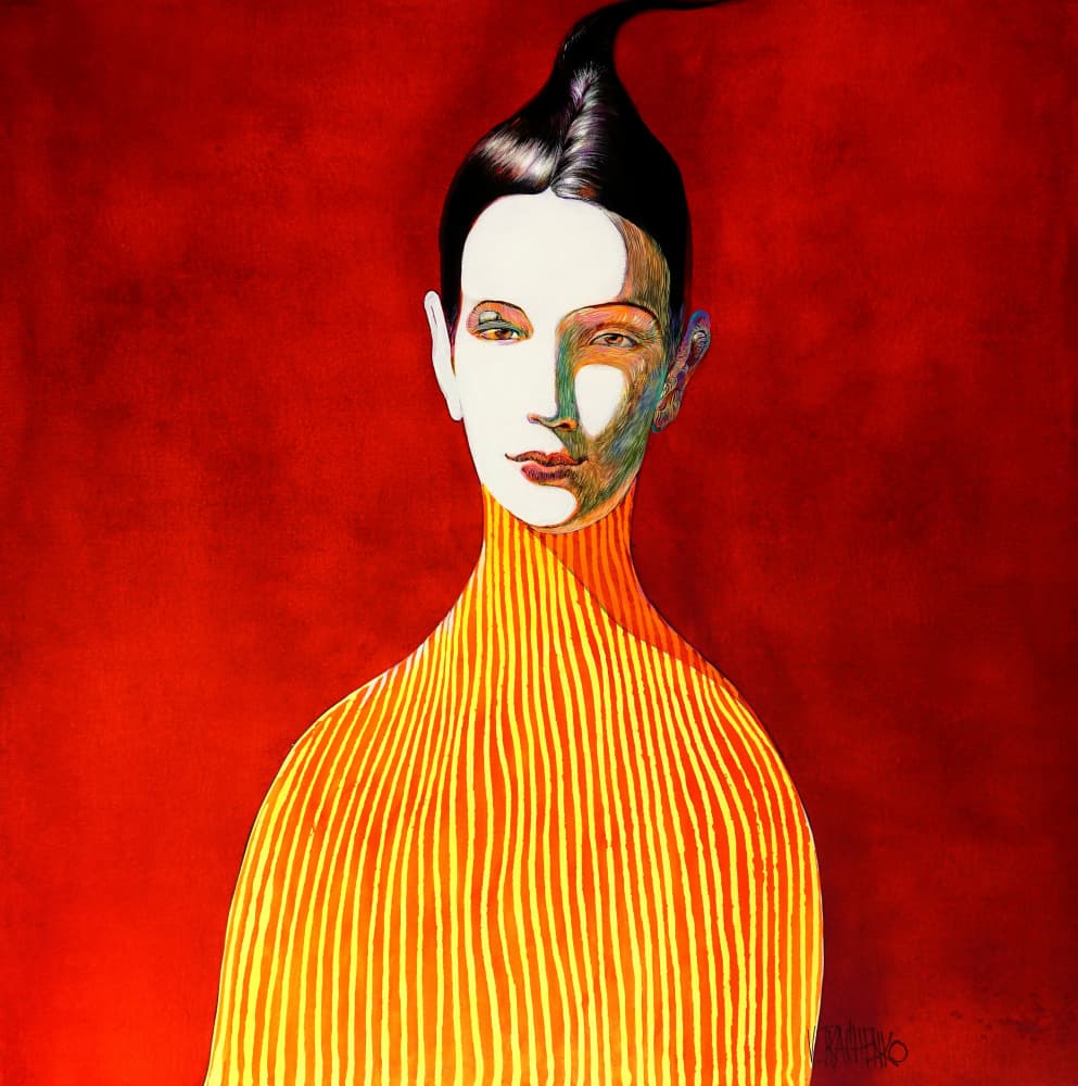 Stylized Woman Portrait by Victor Tkachenko — canvas wall art