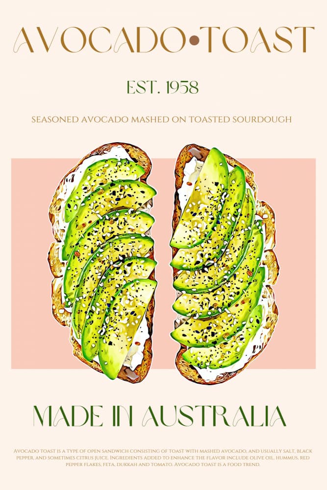 Fresh Avocado Toast by Nazma Khokhar — canvas wall art