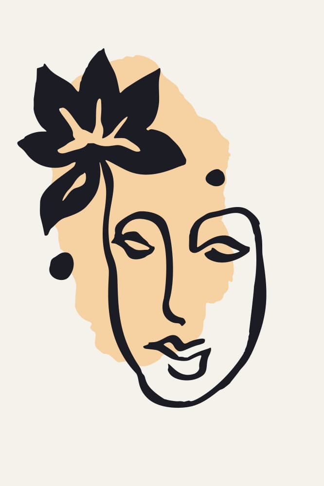 Serene Botanical Face by Anna Rose — canvas wall art