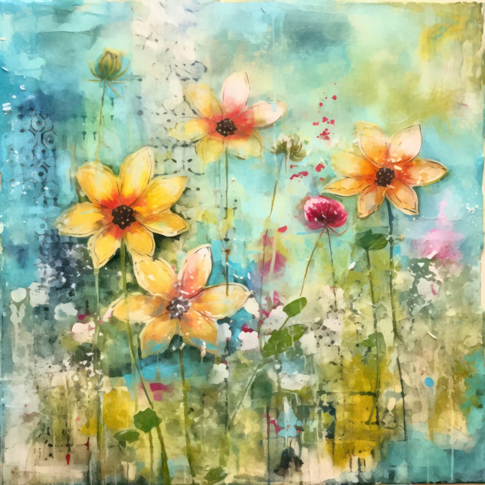 Vibrant Garden Flowers by Andrea Haase — canvas wall art