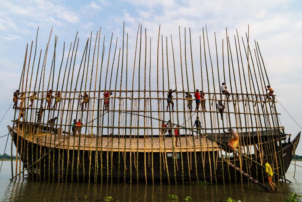 Traditional Boat Building by Md. Arifuzzaman — canvas wall art