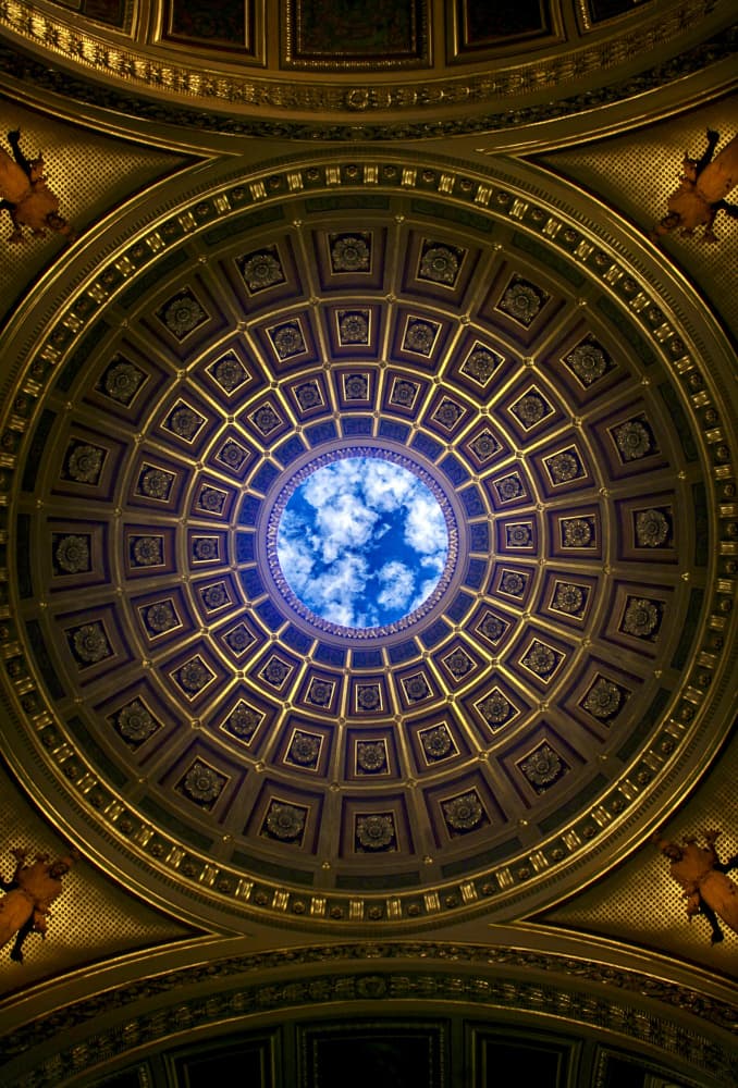 Sky Through Ornate Dome by Yohan Borca — canvas wall art