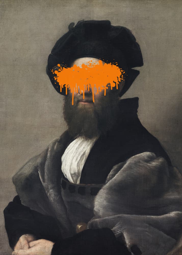 Orange Drip Portrait by The Art Concept — canvas wall art