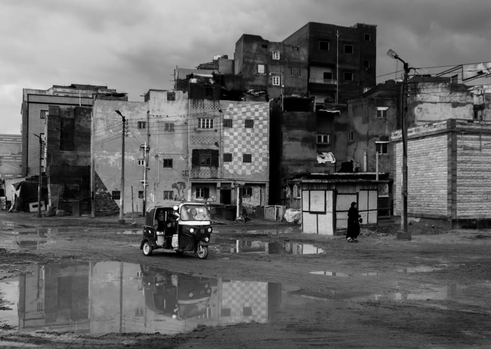Urban Tuk Tuk Reflections by Hesham Ragab — canvas wall art