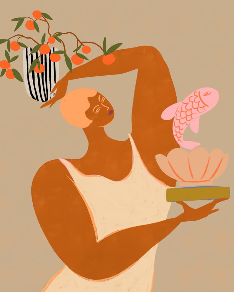 Fish And Oranges by Arty Guava — canvas wall art