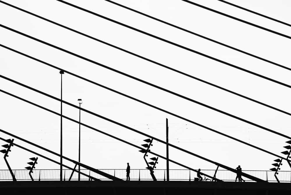 Urban Bridge Silhouettes by Lou Urlings — canvas wall art