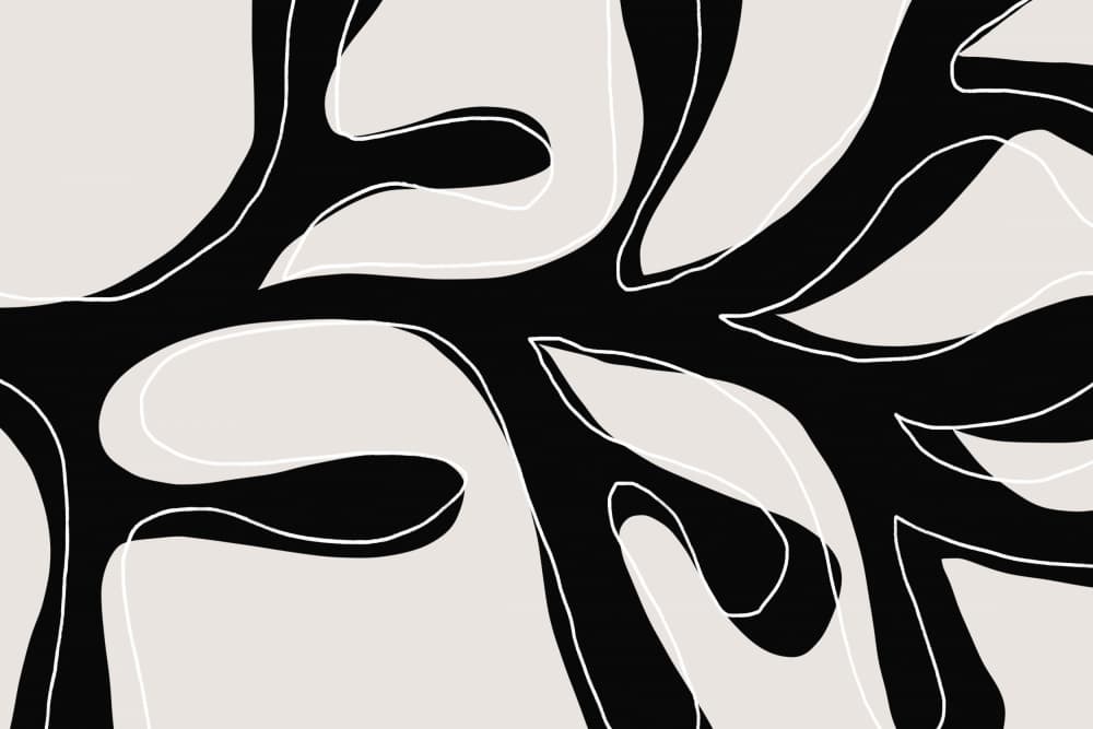 Abstract Twig Black and White by uplusmestudio — canvas wall art