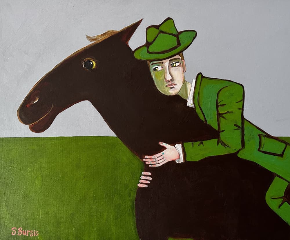 The Green Rider by Sharyn Bursic — canvas wall art