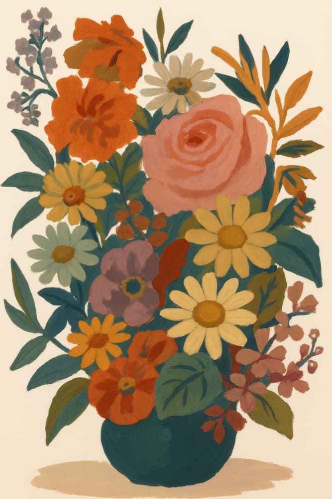 Colorful Flower Bouquet by Frida Floral Studio — canvas wall art