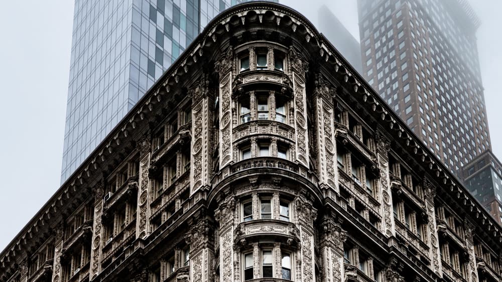 Historic City Corner by JONATHAN VARJABEDIAN — canvas wall art