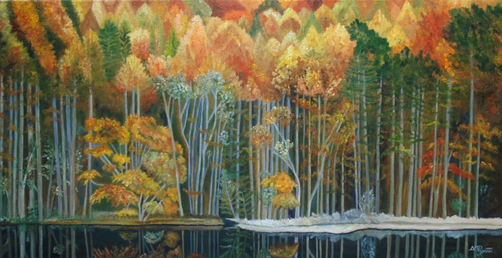 Vibrant Autumn Reflections by Angeles M. Pomata — canvas wall art