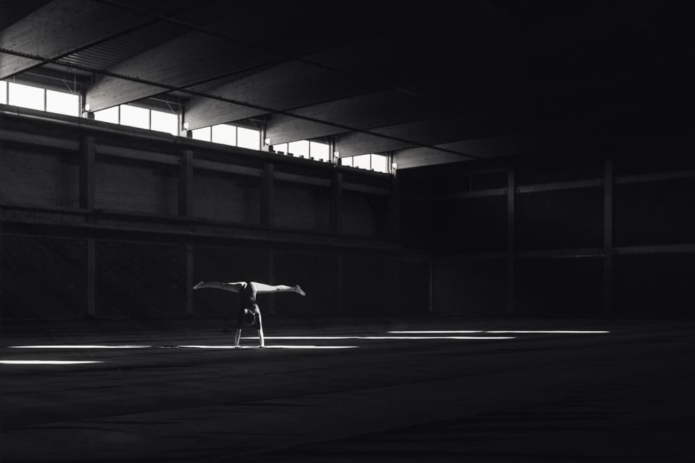 Dramatic Handstand In Light by Martin Krystynek MQEP — canvas wall art