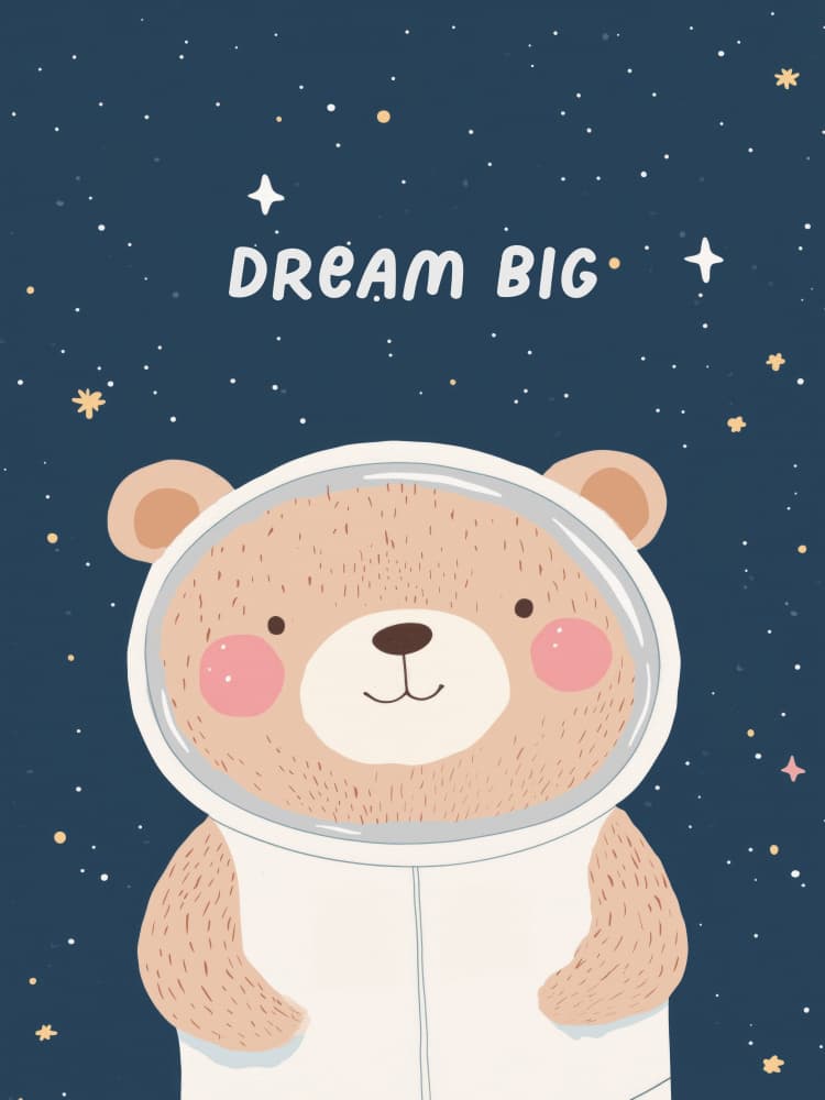 Space Explorer Bear by Treechild — canvas wall art