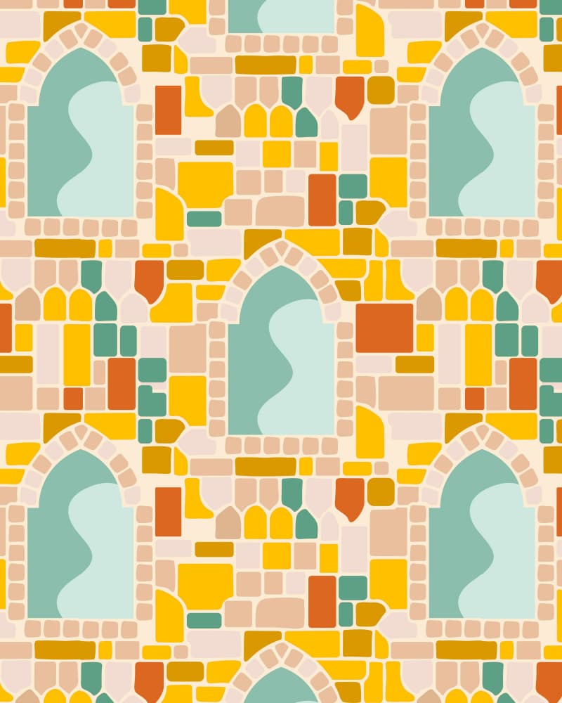 Vibrant Moroccan Archways by Kintsugi99 — canvas wall art