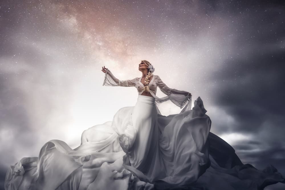 Goddess Under Starry Night by Vasco Inglez — canvas wall art