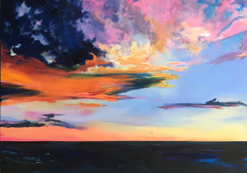 Vibrant Sunset Seascape by Christine Lindstrom — canvas wall art