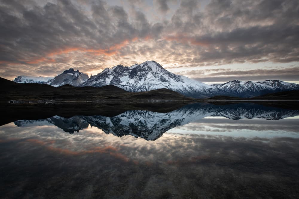 Patagonia Mountain Reflection by April Xie — canvas wall art
