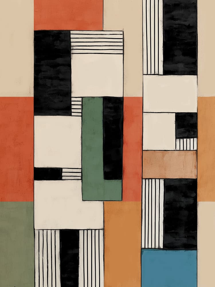 Geometric Color Blocks by Nadjaa — canvas wall art