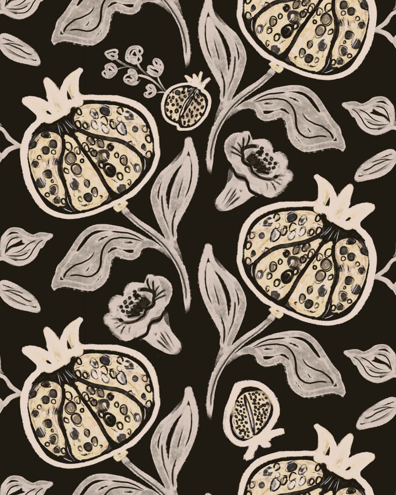 Pomegranates Pattern by Anis Illustration — canvas wall art