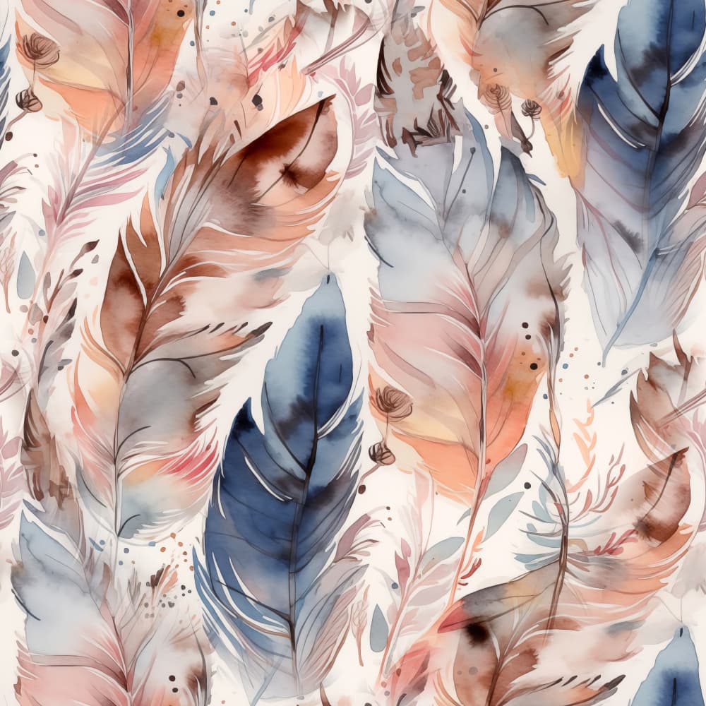 Watercolor Boho Feathers by Justyna Jaszke — canvas wall art