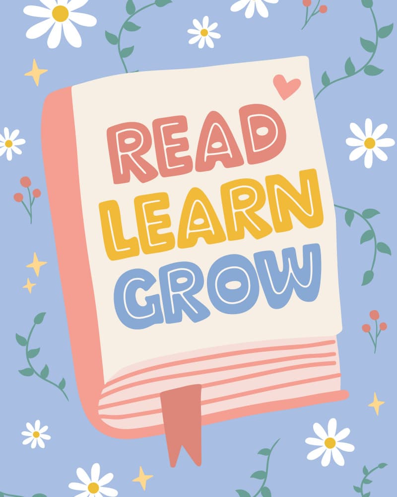 Read Learn Grow Book by KsanaKalpa — canvas wall art