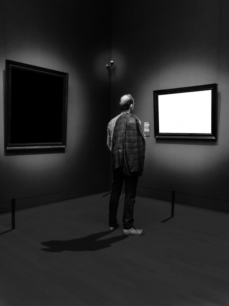 Contemplating Empty Frames by Saad Salem — canvas wall art