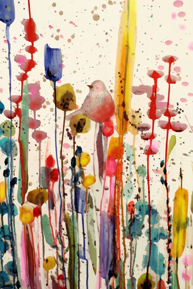 Whimsical Bird Garden by Sylvie Demers — canvas wall art