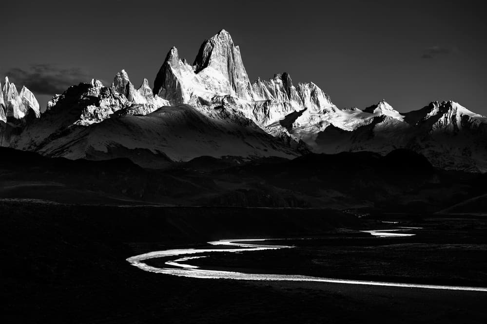 Dramatic Patagonia Mountain River by Peter Svoboda MQEP — canvas wall art