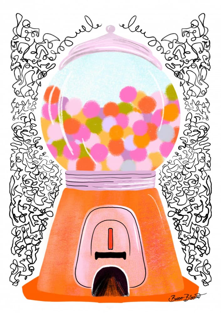 Colorful Gumball Machine by Baroo Bloom — canvas wall art