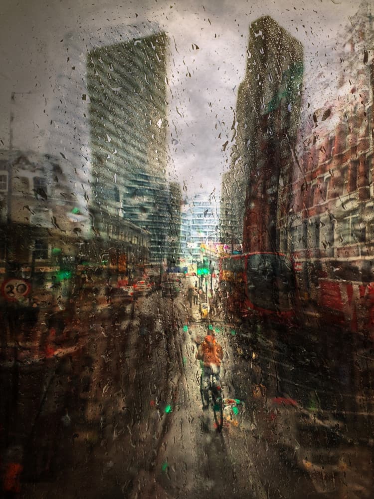 Wet City Commute by Robert Fabrowski — canvas wall art