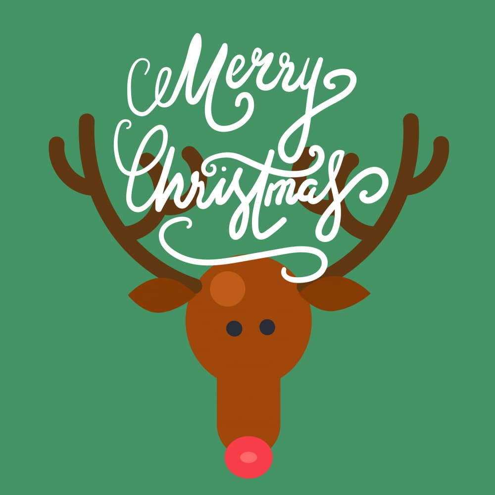 Merry Christmas Reindeer by Marika Barsrsind — canvas wall art