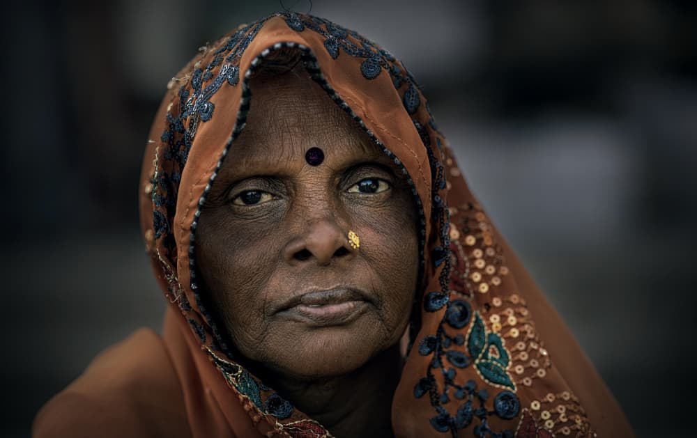 Thoughtful Indian Woman by Waldemar Szmidt — canvas wall art