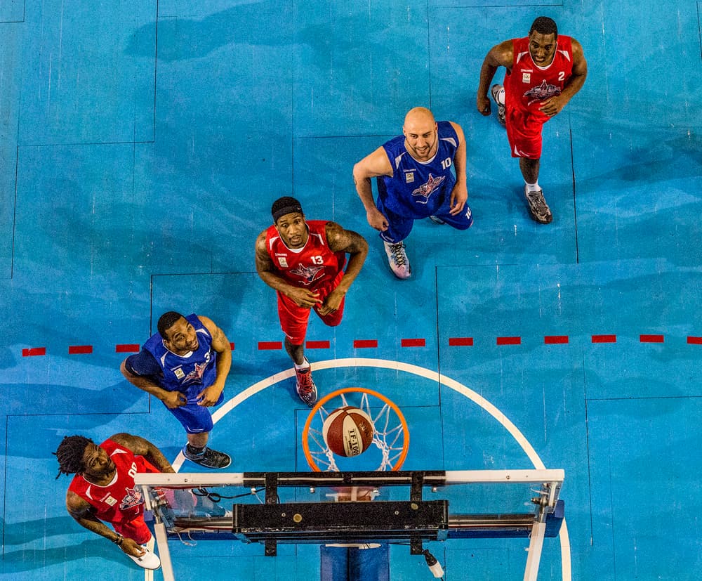 Basketball Hoop Action by Ovi D. Pop — canvas wall art