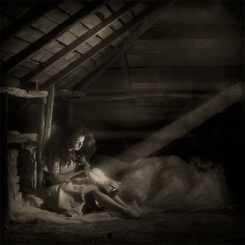 Fairytale Girl with Lantern by Ileana Bosogea-Tudor — canvas wall art