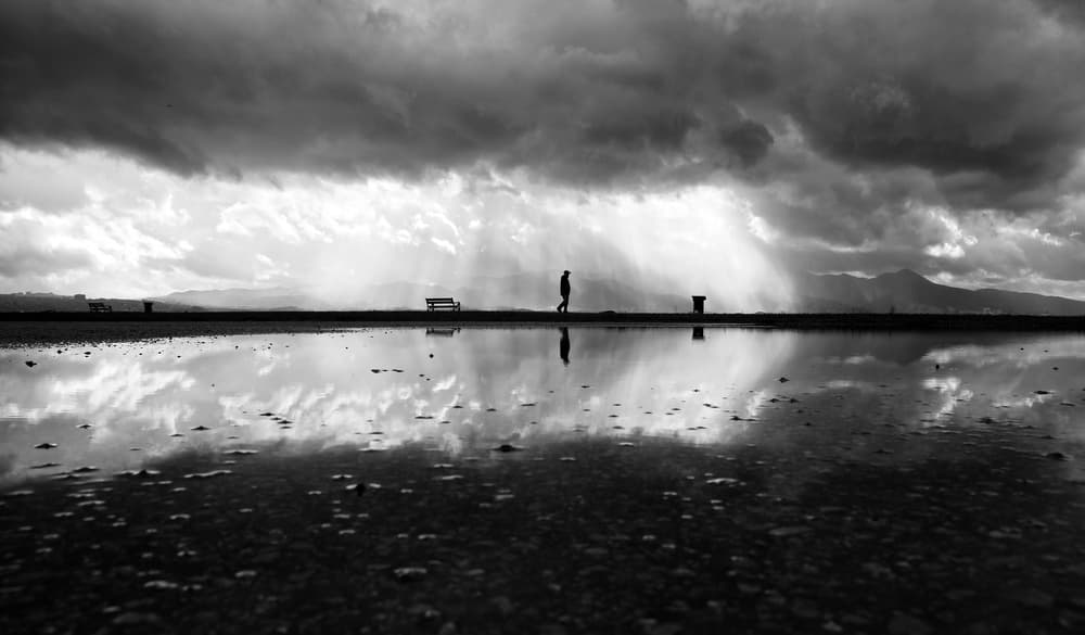 Solitary Walk Reflection by Ali Ayer — canvas wall art