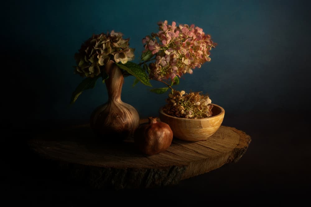 Moody Fall Flowers by John-Mei Zhong — canvas wall art