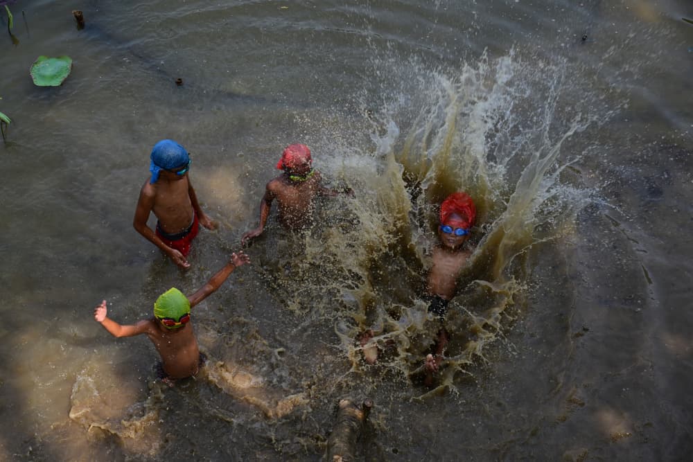Kids Summer Splash by Ajar Setiadi — canvas wall art