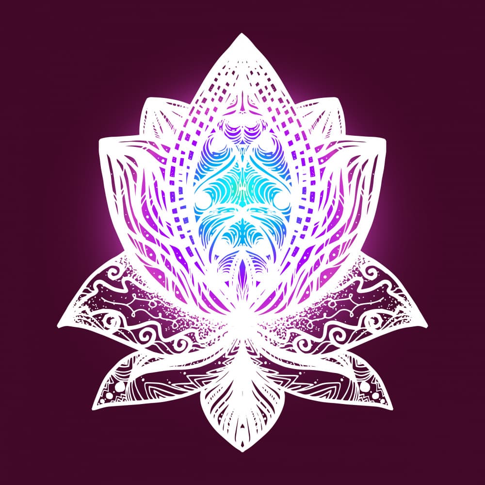 Glowing Lotus Mandala by Marika Barsrsind — canvas wall art