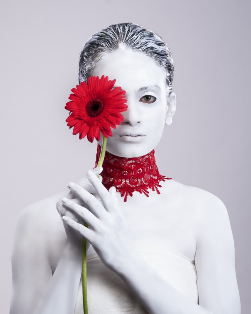 RED AND WHITE 1 by JOYRAJ SAMANTA — canvas wall art
