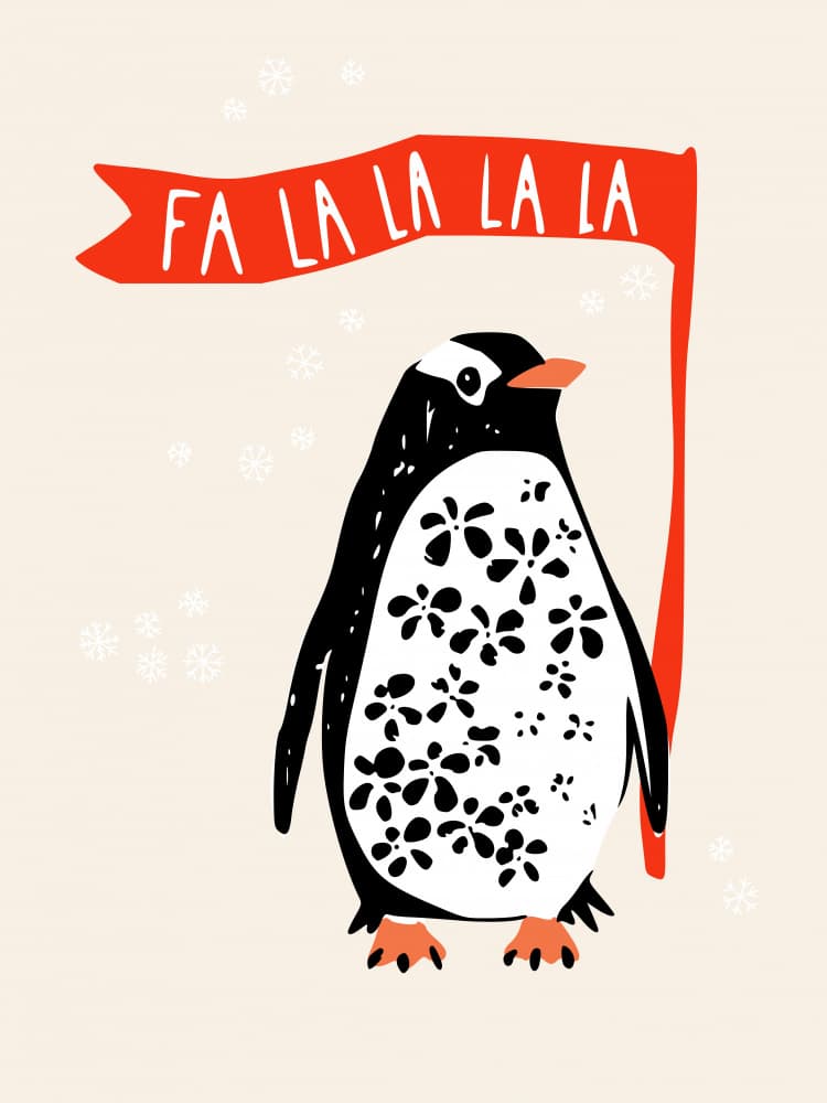 Fa La La Penguin by Annick — canvas wall art