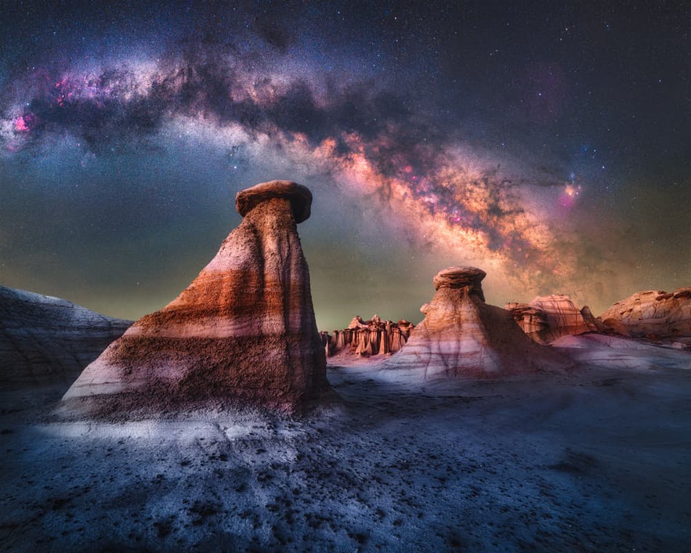 Milky Way Hoodoos Night by Abhijit Patil — canvas wall art
