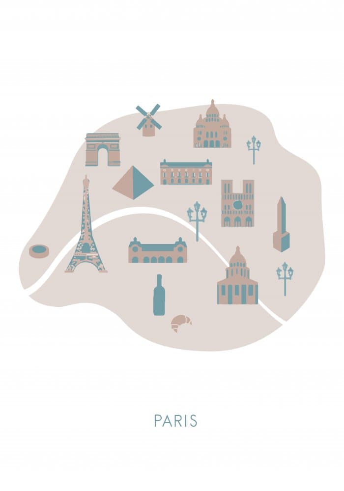 Paris City Icons by Pictufy Studio II — canvas wall art
