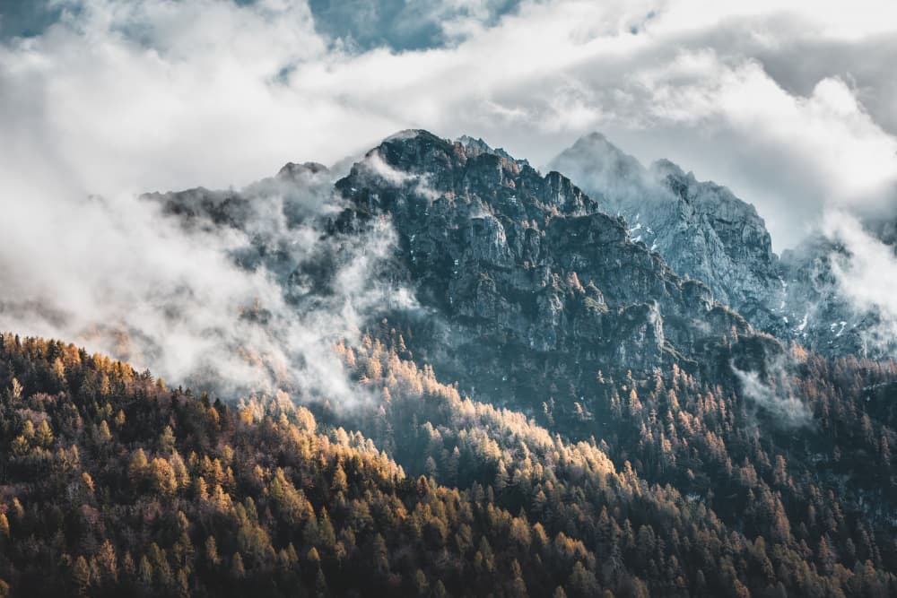 Misty Autumn Mountains by Jakob Remar — canvas wall art