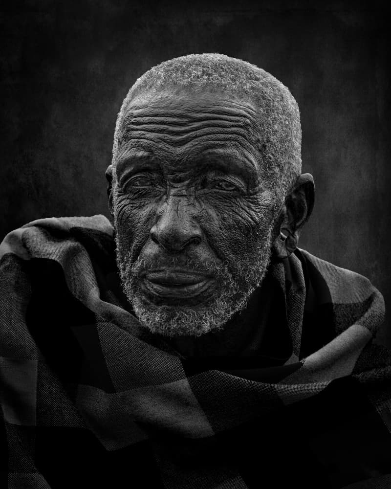 Wise Elder Portrait by Clear Water — canvas wall art