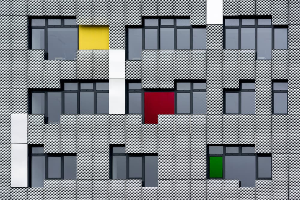 Colorful Geometric Facade by Greetje van Son — canvas wall art