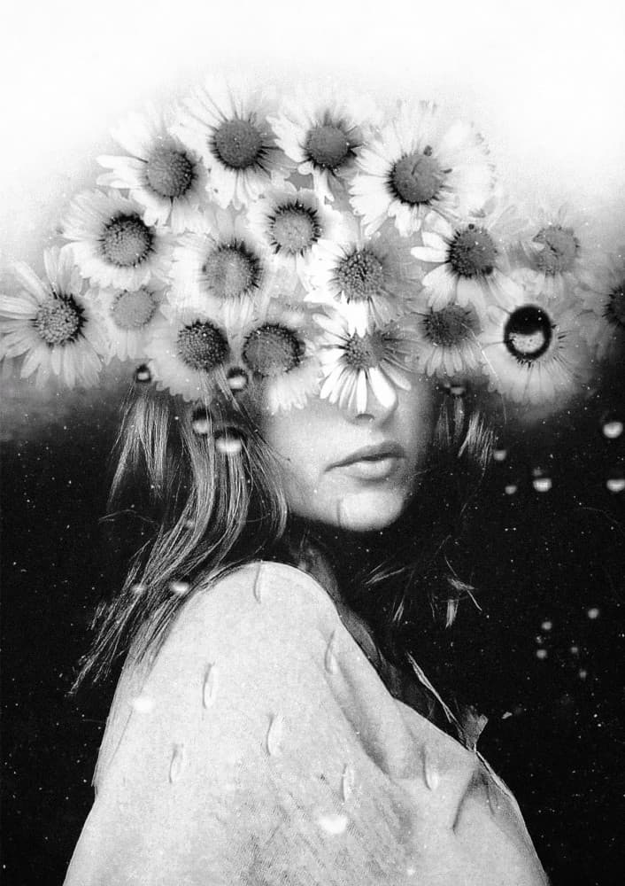 Daisy Crown Portrait by Ingrida Urbonavičienė — canvas wall art